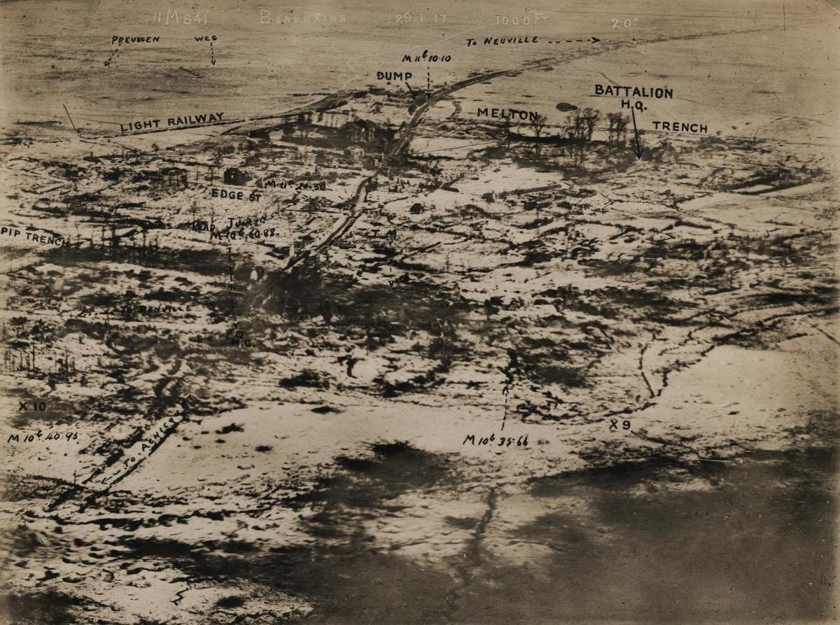 Aerial Trench View, 1917